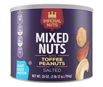 slide 1 of 1, Imperial Nuts Salted Mixed Nuts with Toffee Peanuts, 28 oz., 28 oz