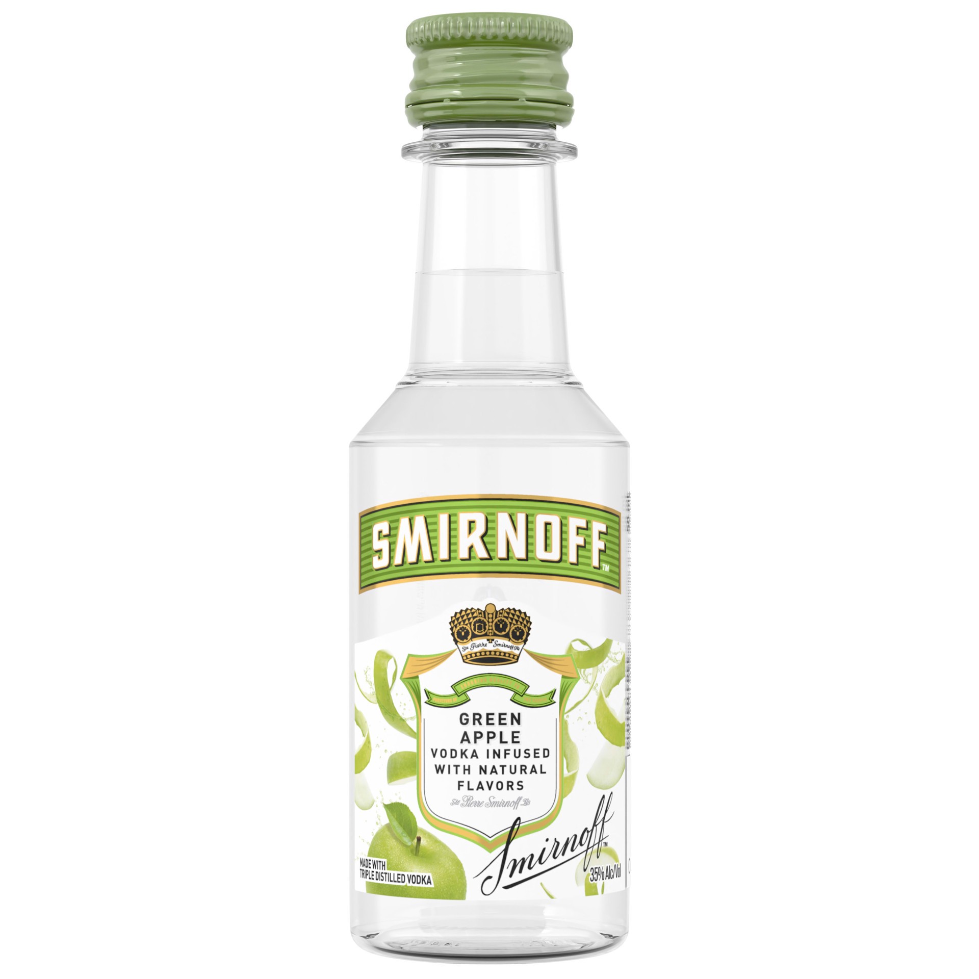 slide 1 of 4, Smirnoff Green Apple (Vodka Infused With Natural Flavors), 50 mL, 50 ml