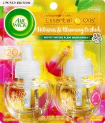 Air Wick Essential Oils Hibiscus & Blooming Orchids Scented Oil Refills 2 ea