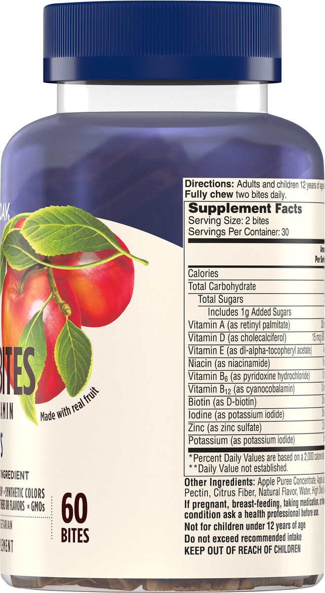 slide 2 of 11, One A Day Men's Fruit Bites Natural Multivitamin 60 ea Bottle, 60 ct