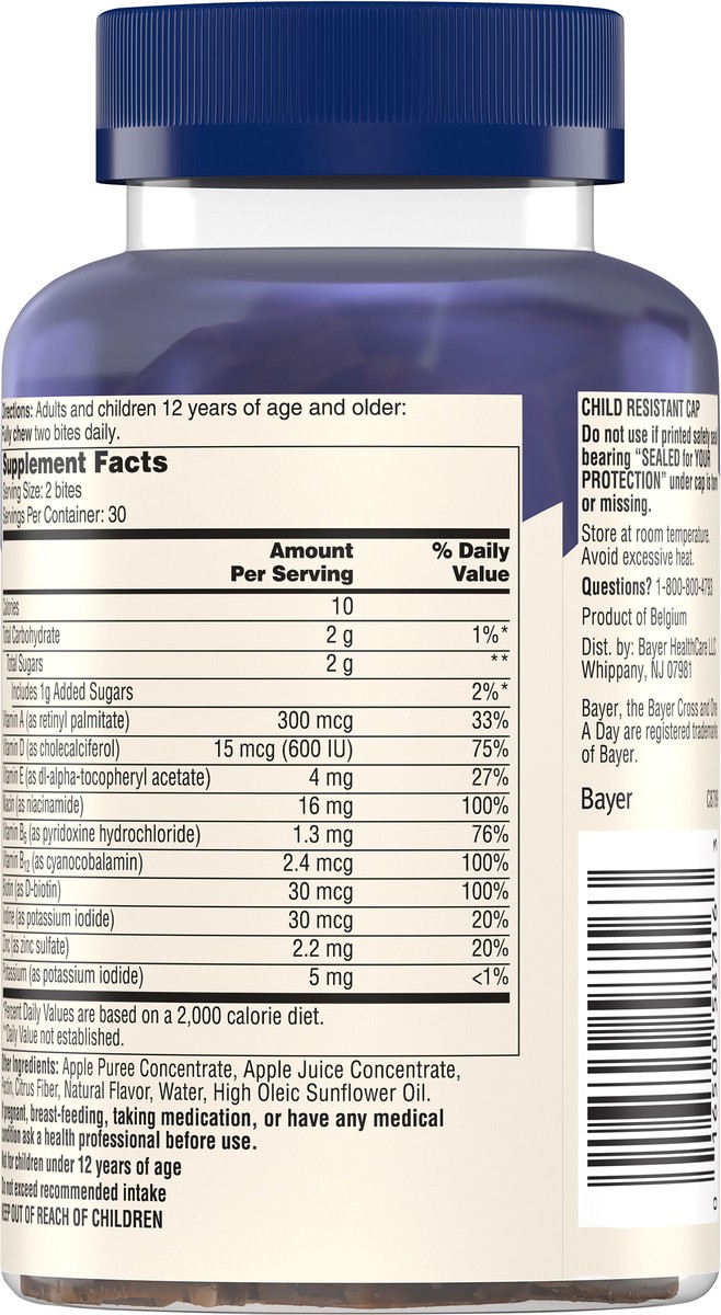 slide 3 of 11, One A Day Men's Fruit Bites Natural Multivitamin 60 ea Bottle, 60 ct