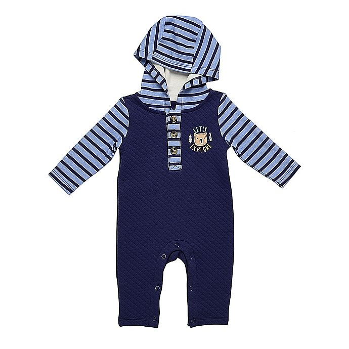 slide 1 of 1, Baby Starters Newborn Quilted Coverall - Navy, 1 ct