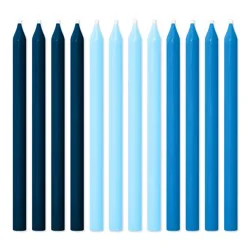 American Greetings Long Thin Shades of Blue Birthday Candles, 12-Count