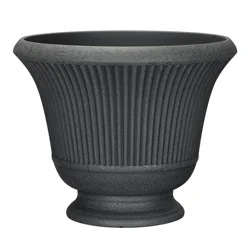 Pedestal Planter - Black, 15.9 in x 12.9 in