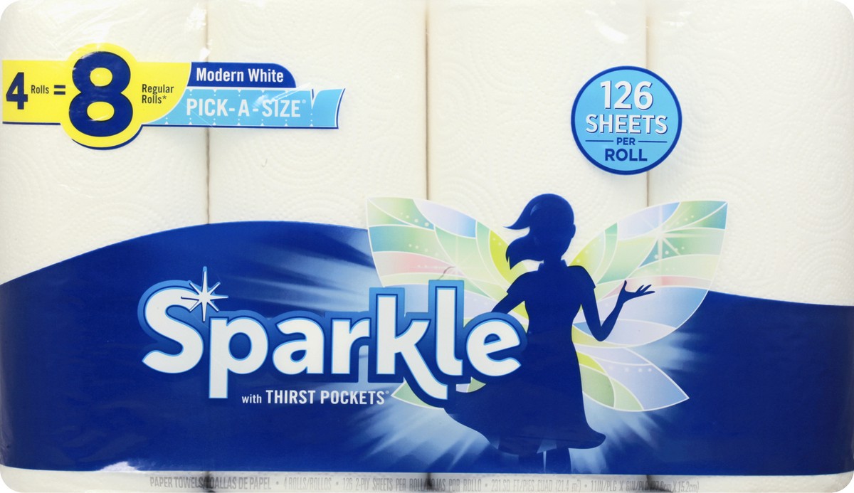 slide 5 of 8, Sparkle Modern White Pick-a-Size Paper Towels, 4 ct