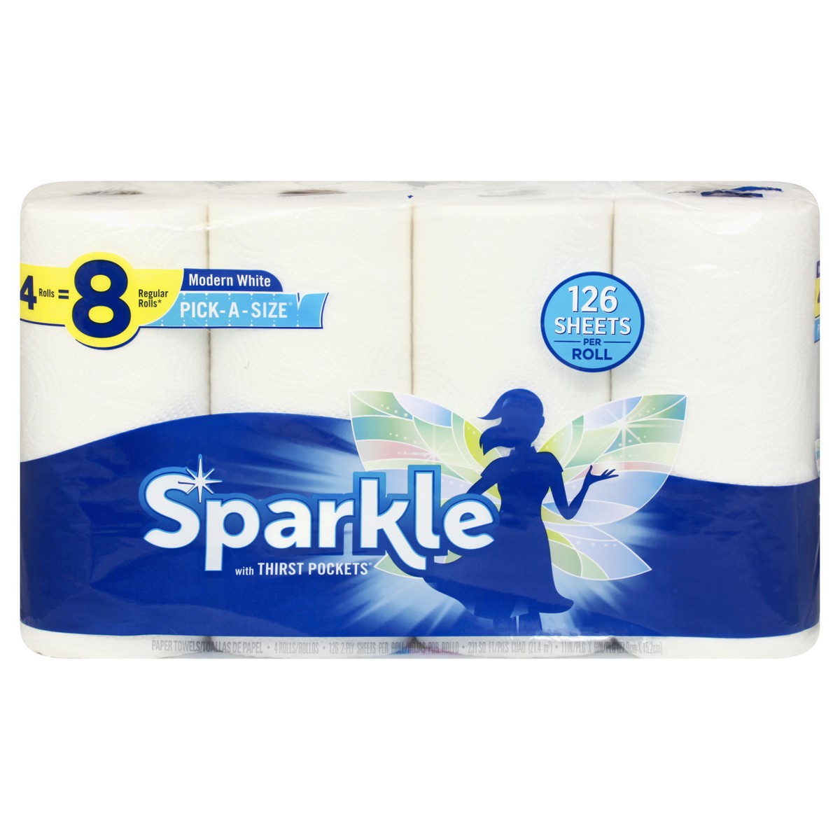 slide 1 of 8, Sparkle Modern White Pick-a-Size Paper Towels, 4 ct