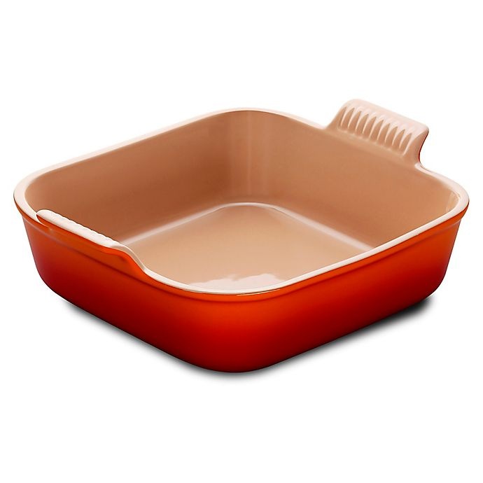 slide 1 of 1, Le Creuset Heritage Stoneware Square Dish - Flame, 3 qt