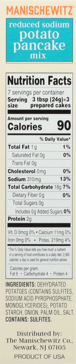 slide 3 of 9, Manischewitz Reduced Sodium Potato Pancake Mix 6 oz, 6 oz