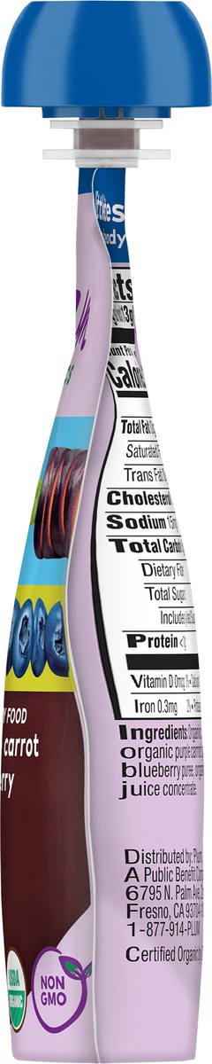 slide 3 of 9, Plum Organics Stage 2 Organic Baby Food Pear, Purple Carrot + Blueberry 4oz Pouch, 4 oz