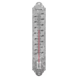 La Crosse Galvanized Metal Thermometer - Silver