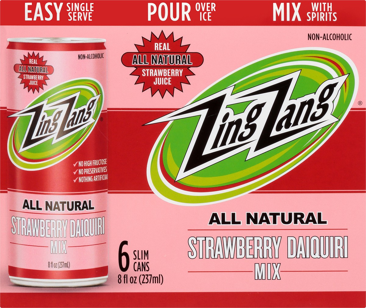 slide 1 of 7, Zing Zang Strawberry Daiquiri Mix - 6 ct; 8 oz, 6 ct; 8 oz