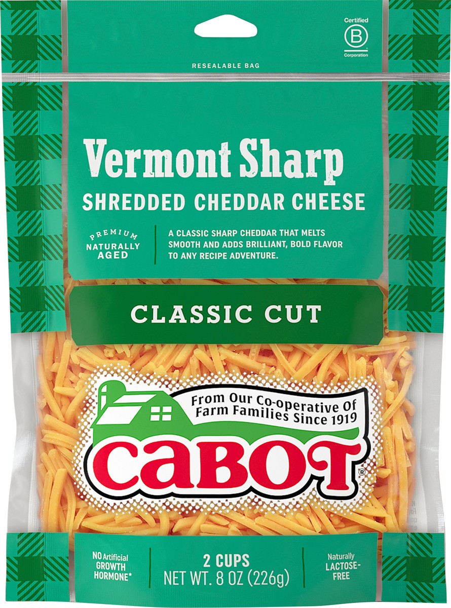 slide 3 of 3, Cabot Sharp Shredded Yellow Cheddar Cheese, 8 oz
