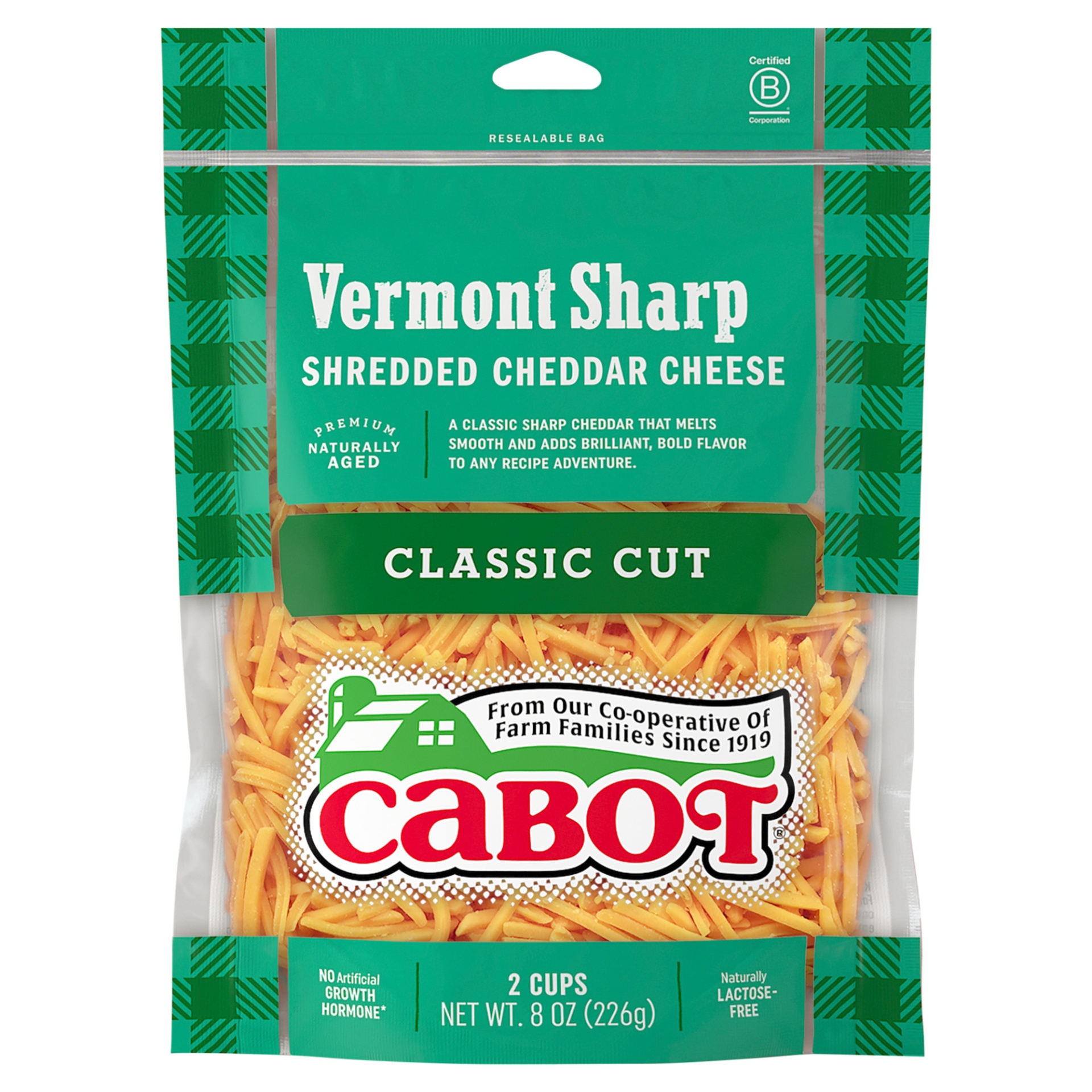 slide 1 of 3, Cabot Sharp Shredded Yellow Cheddar Cheese, 8 oz