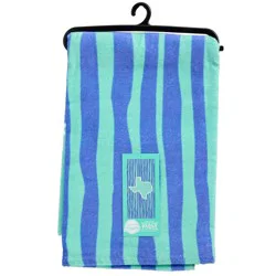 Destination Holiday Summer Beach Towel - Teal Texas Stripes