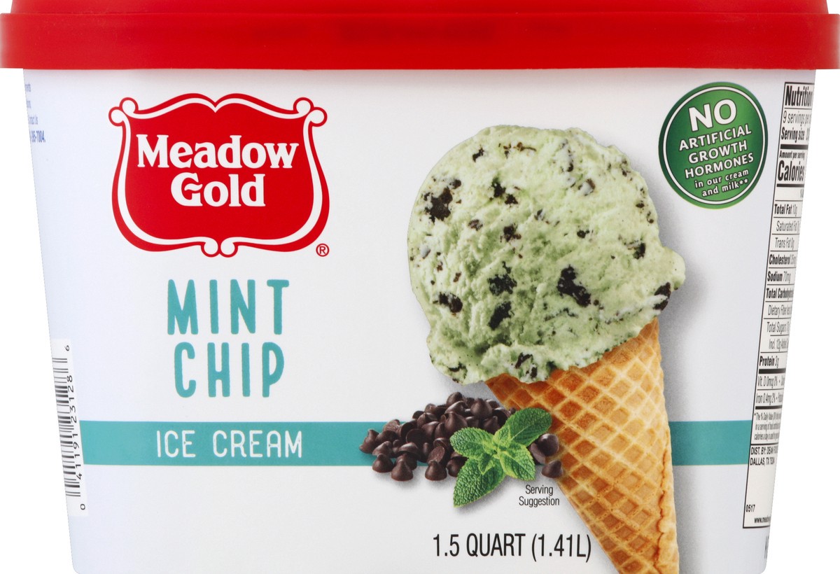 slide 5 of 6, Meadow Gold Mint Chip Ice Cream 1.5 qt, 1.5 qt