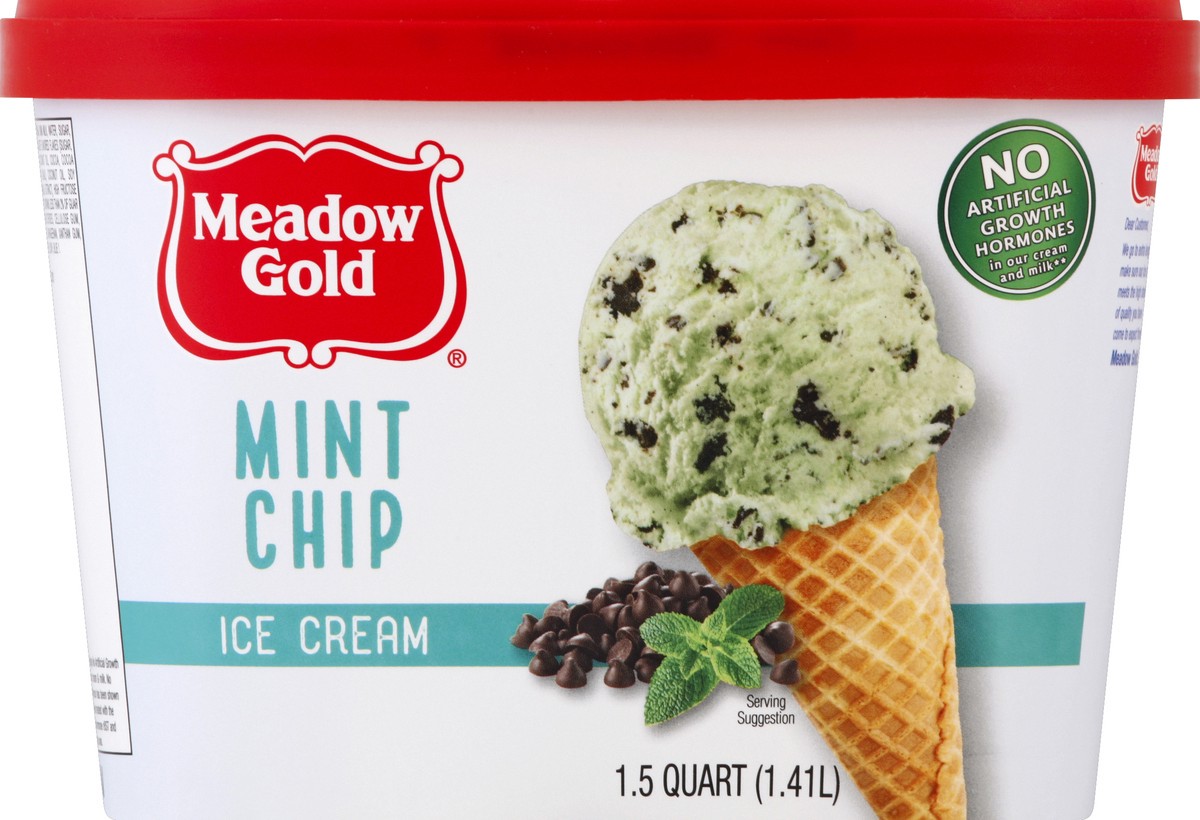 slide 3 of 6, Meadow Gold Mint Chip Ice Cream 1.5 qt, 1.5 qt