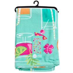 Destination Holiday Summer Beach Towel - Teal Drinks