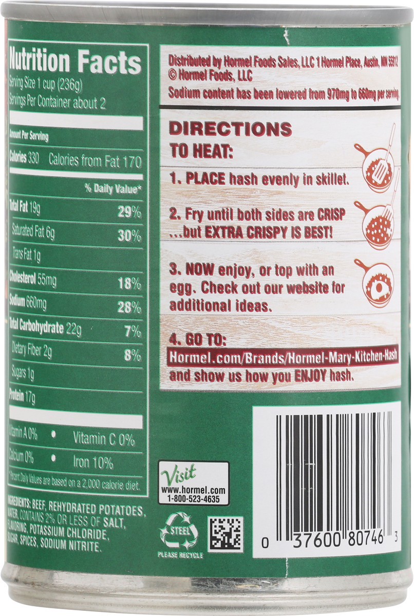 slide 13 of 13, Hormel Mary Kitchen Reduced Sodium Homestyle Corned Beef Hash - 14 oz, 14 oz