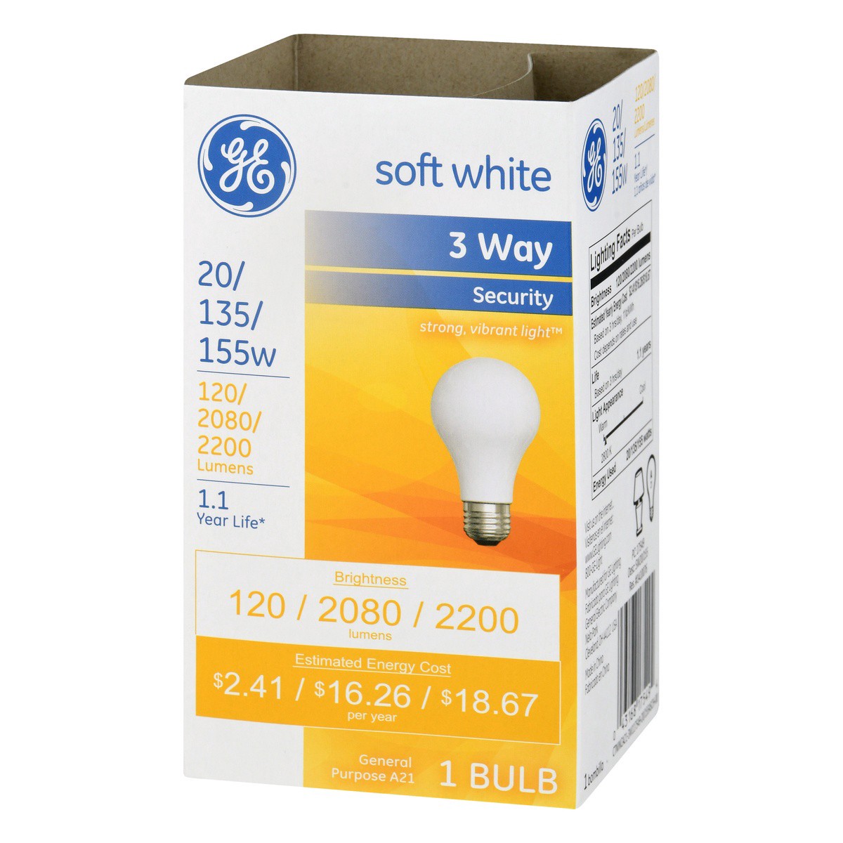 slide 3 of 9, GE Soft White 3way Buld, 1 ct