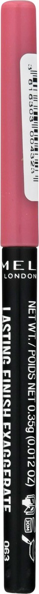 slide 8 of 12, Rimmel London Eastend Pink 063 Lasting Finish Exaggerate Automatic Lip Liner 0.012 oz, 1 ct