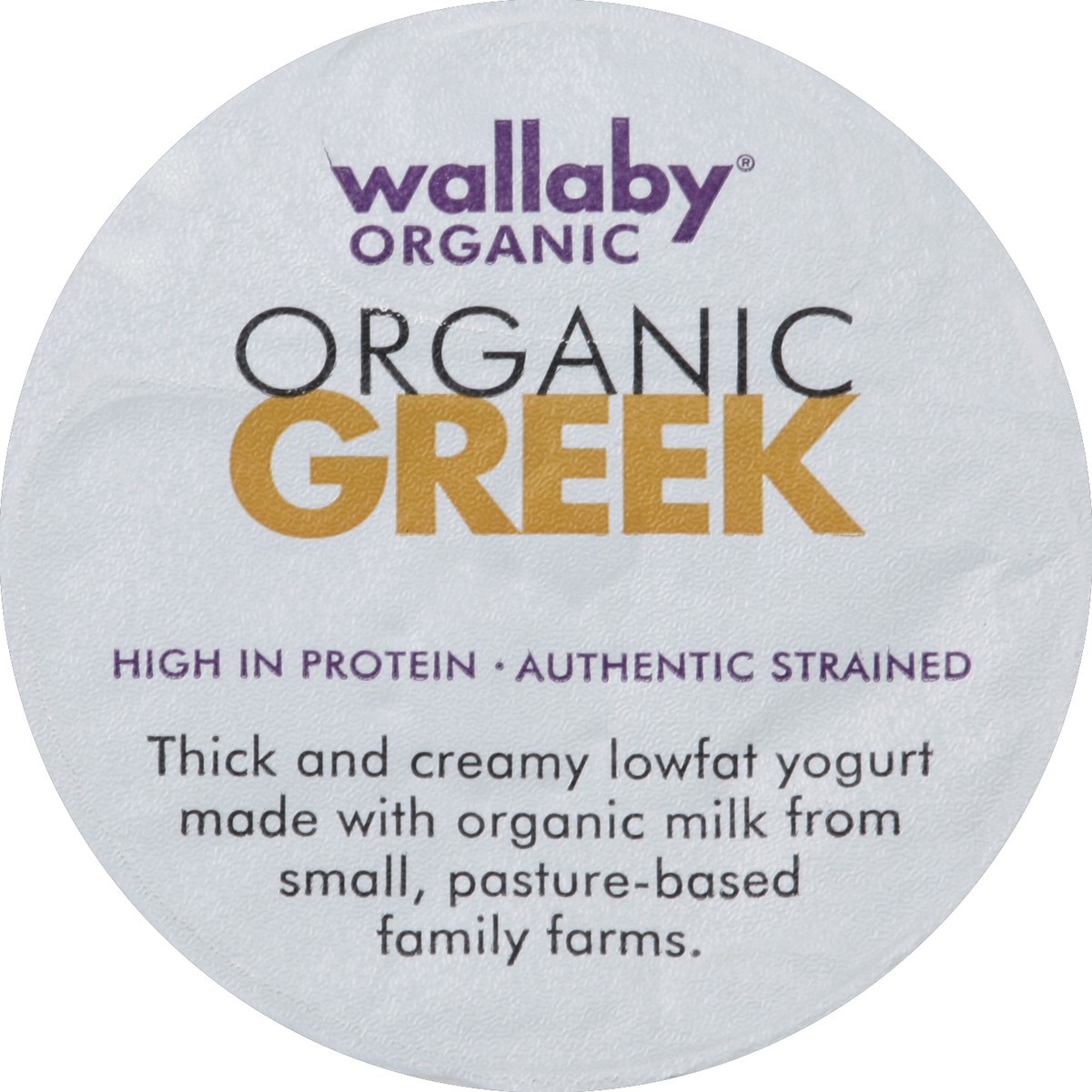 slide 2 of 3, Wallaby Organic Greek Low Fat With Honey Yogurt, 5.3 oz