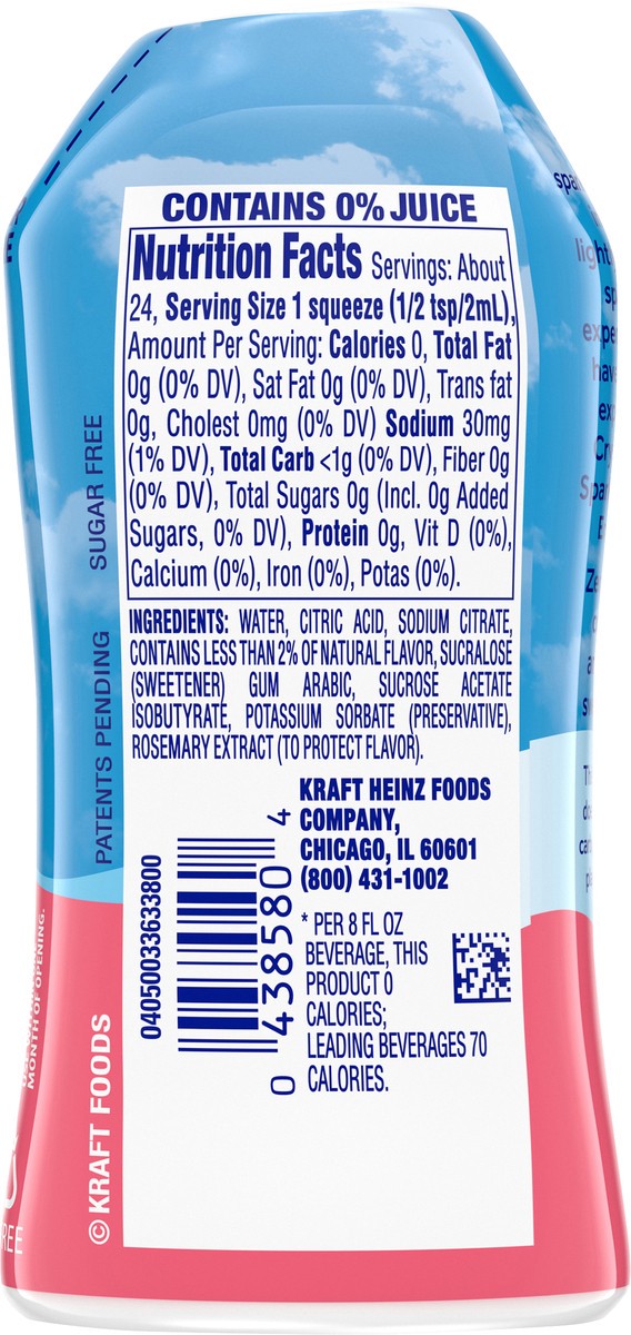 slide 5 of 9, Crystal Light Grapefruit Naturally Flavored Sparkling Water Enhancer Drink Mix, 1.62 fl oz Bottle, 1.62 fl oz