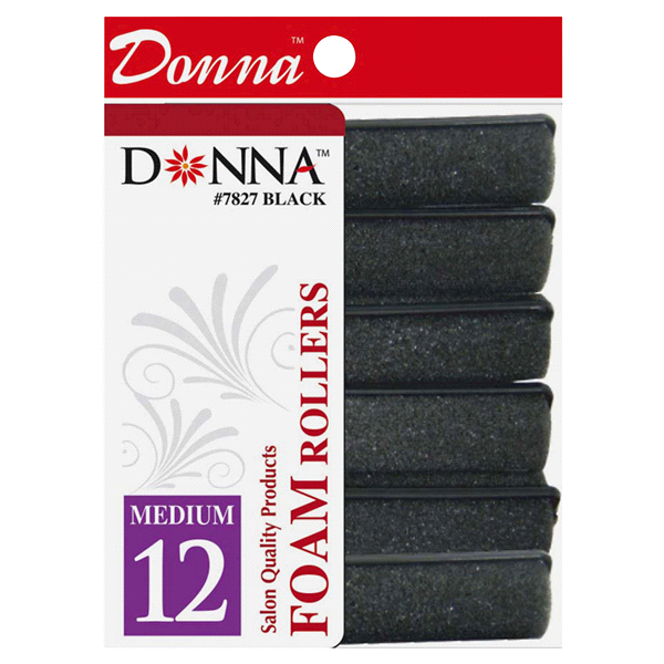 slide 1 of 1, Donna Medium Foam Rollers - Black, 12 ct