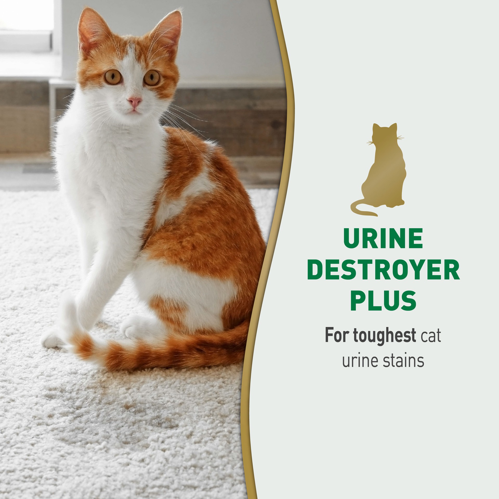 slide 3 of 8, Nature's Miracle Urine Destroyer Plus for Cats, Enzymatic Formula for Severe Cat Urine Stains, 17.5 oz, 1.35 lb