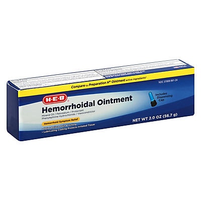 slide 1 of 1, H-E-B Hemorrhoidal Ointment, 2 oz