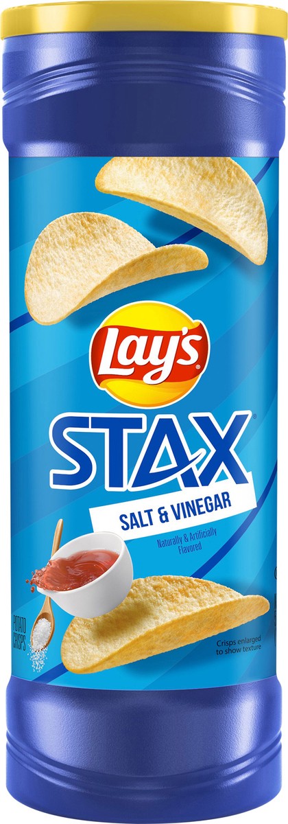 slide 3 of 5, Lay's Stax Potato Crisps Salt & Vinegar Naturally & Artificially Flavored 5 1/2 Oz, 5.5 oz