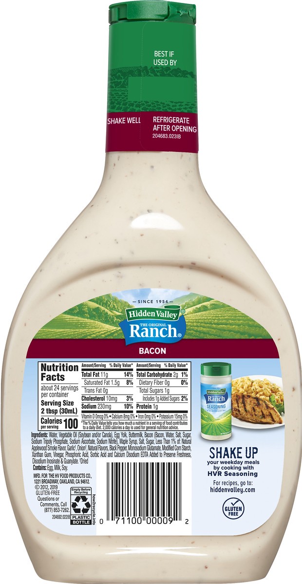 slide 5 of 7, Hidden Valley The Original Ranch Bacon Topping & Dressing 24 oz, 24 fl oz