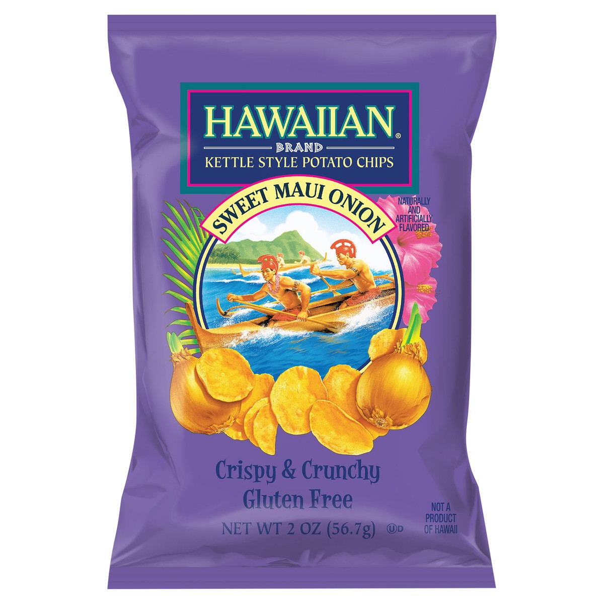slide 2 of 10, Hawaiian 2 oz Hawaiian Maui Onion Kettle Chip, 2 oz