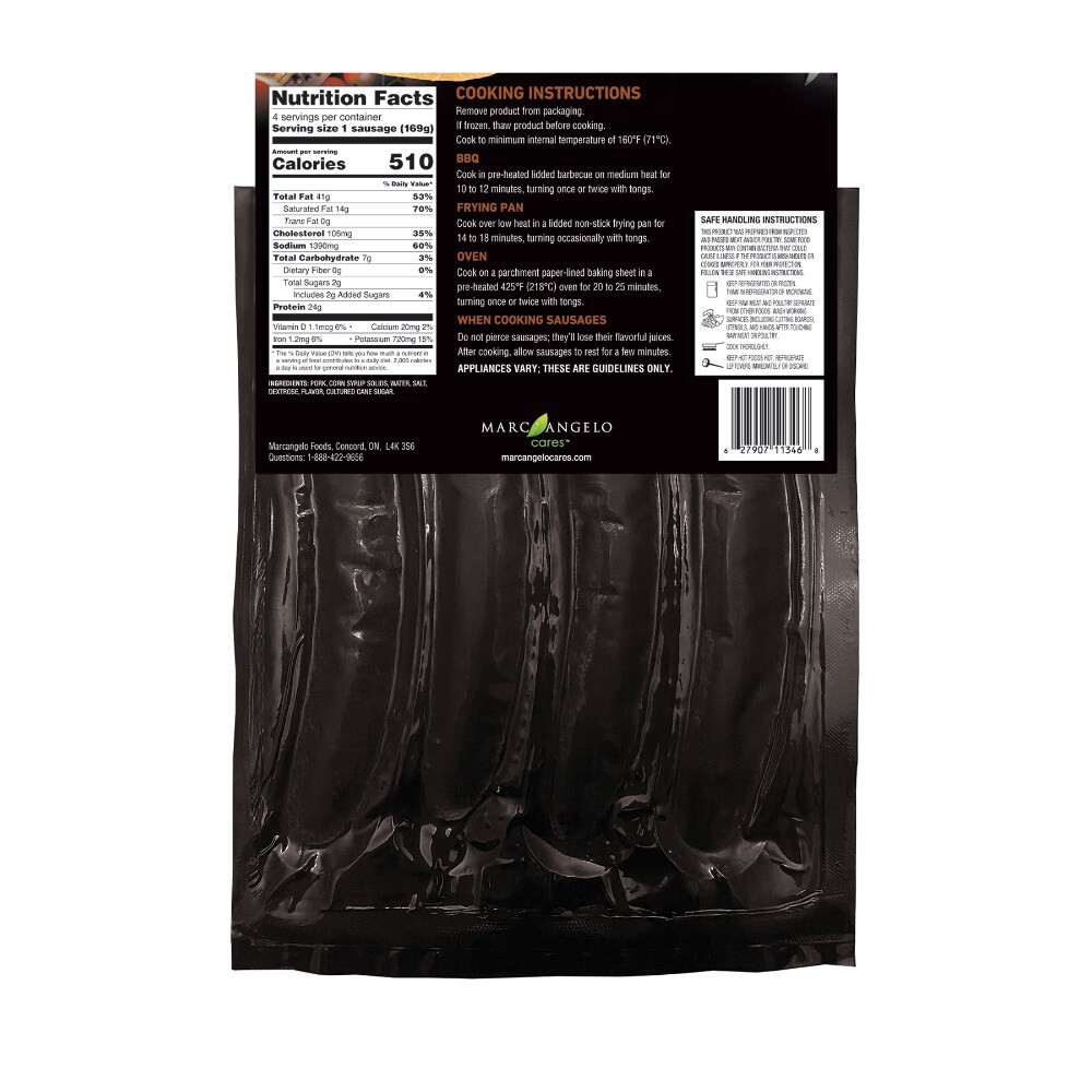 slide 2 of 2, Marc Angelo® Bratwurst Pork Jumbo Sausages, 4 ct / 5.96 oz
