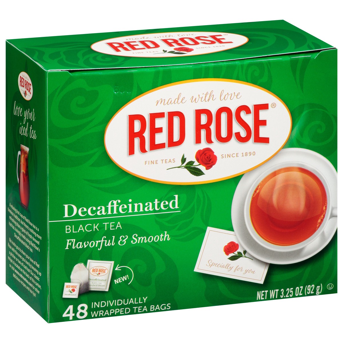 slide 3 of 9, Red Rose Tea Flavorful & Smooth Decaffeinated Black Tea 48 ea, 48 ct