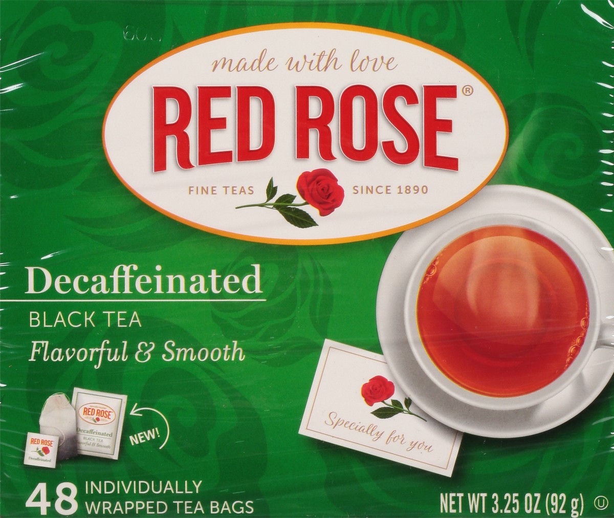 slide 2 of 9, Red Rose Tea Flavorful & Smooth Decaffeinated Black Tea 48 ea, 48 ct