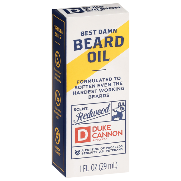 slide 1 of 1, Duke Cannon Best Damn Redwood Beard Oil 1 fl oz, 1 fl oz