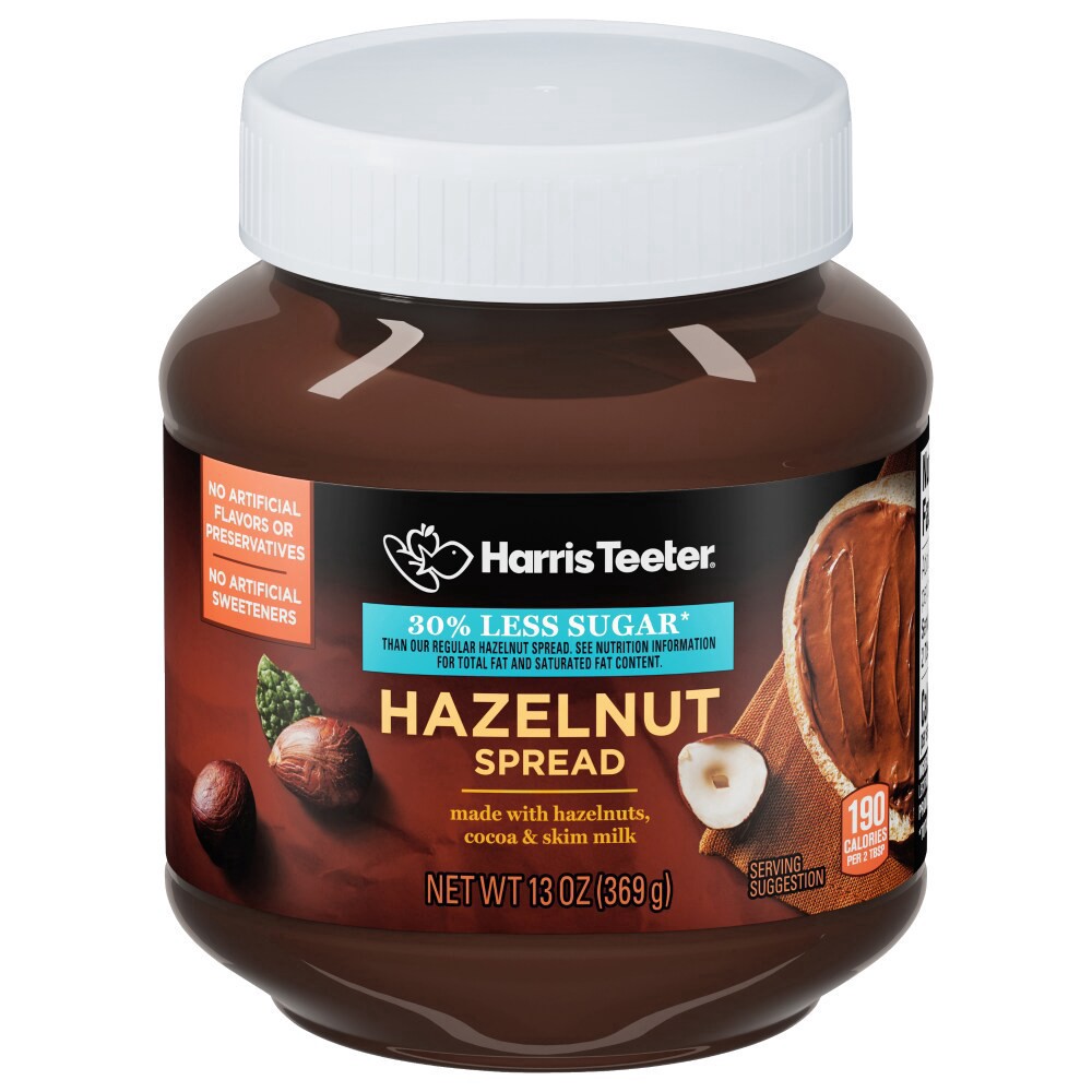 slide 3 of 4, Harris Teeter® 30% Less Sugar Hazelnut Spread, 13 oz