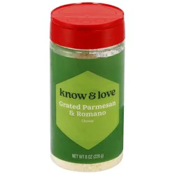 know & love Grated Parmesan And Romano Cheese Shaker 8 Ounces