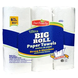 Our Family Ultra Size-A-Sheet Paper Towels Big Rolls