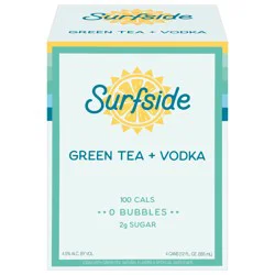 Surfside Green Tea + Vodka - 4 x 12 fl oz Cans