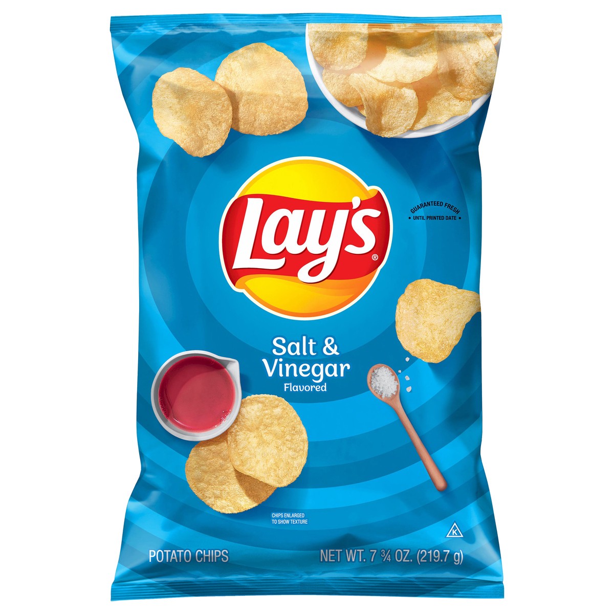 slide 1 of 4, Lay's Potato Chips Salt & Vinegar Flavored 7 3/4 Oz, 7.75 oz
