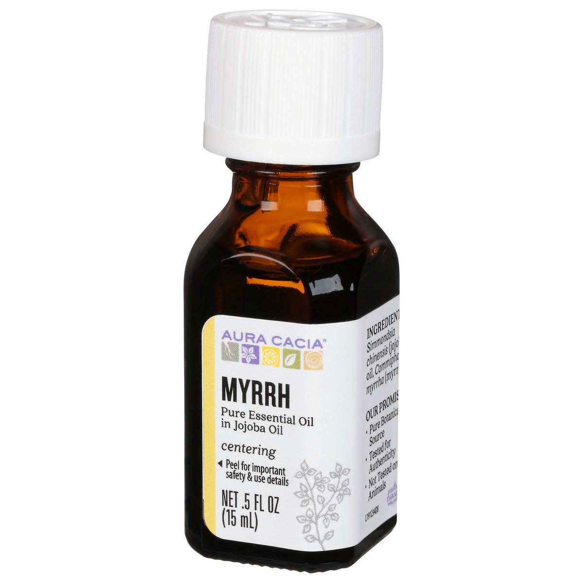 slide 7 of 10, Aura Cacia Myrrh Pure Essential Oil in Jojoba Oil 0.5 fl oz, 0.5 fl oz