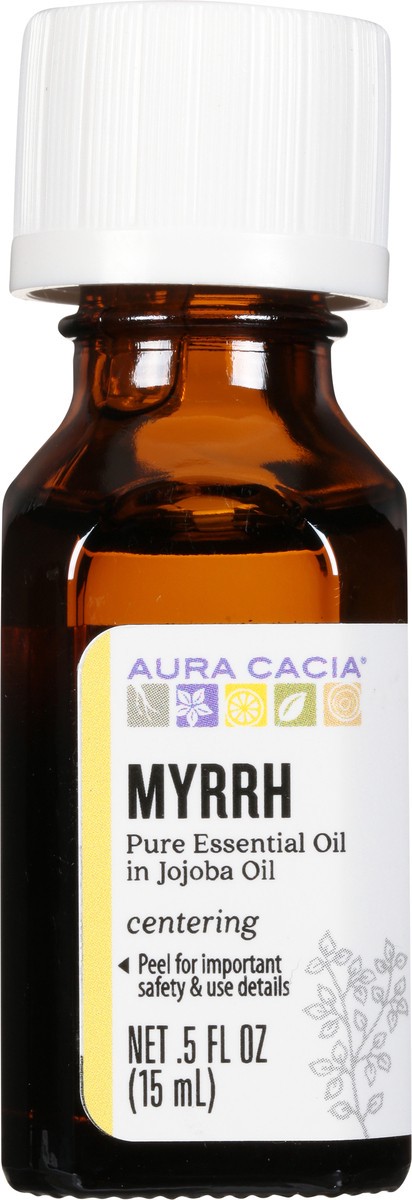 slide 4 of 10, Aura Cacia Myrrh Pure Essential Oil in Jojoba Oil 0.5 fl oz, 0.5 fl oz