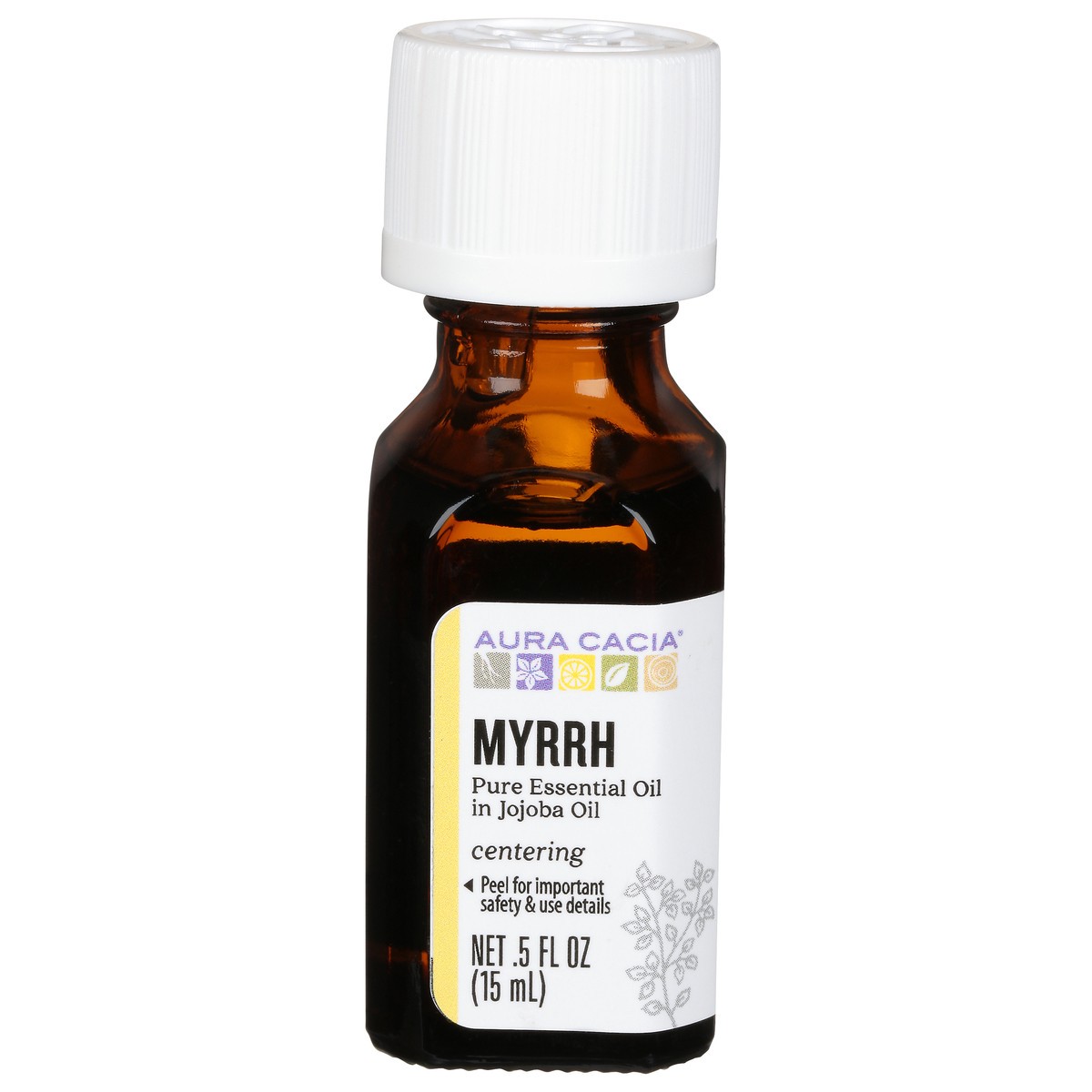 slide 1 of 10, Aura Cacia Myrrh Pure Essential Oil in Jojoba Oil 0.5 fl oz, 0.5 fl oz