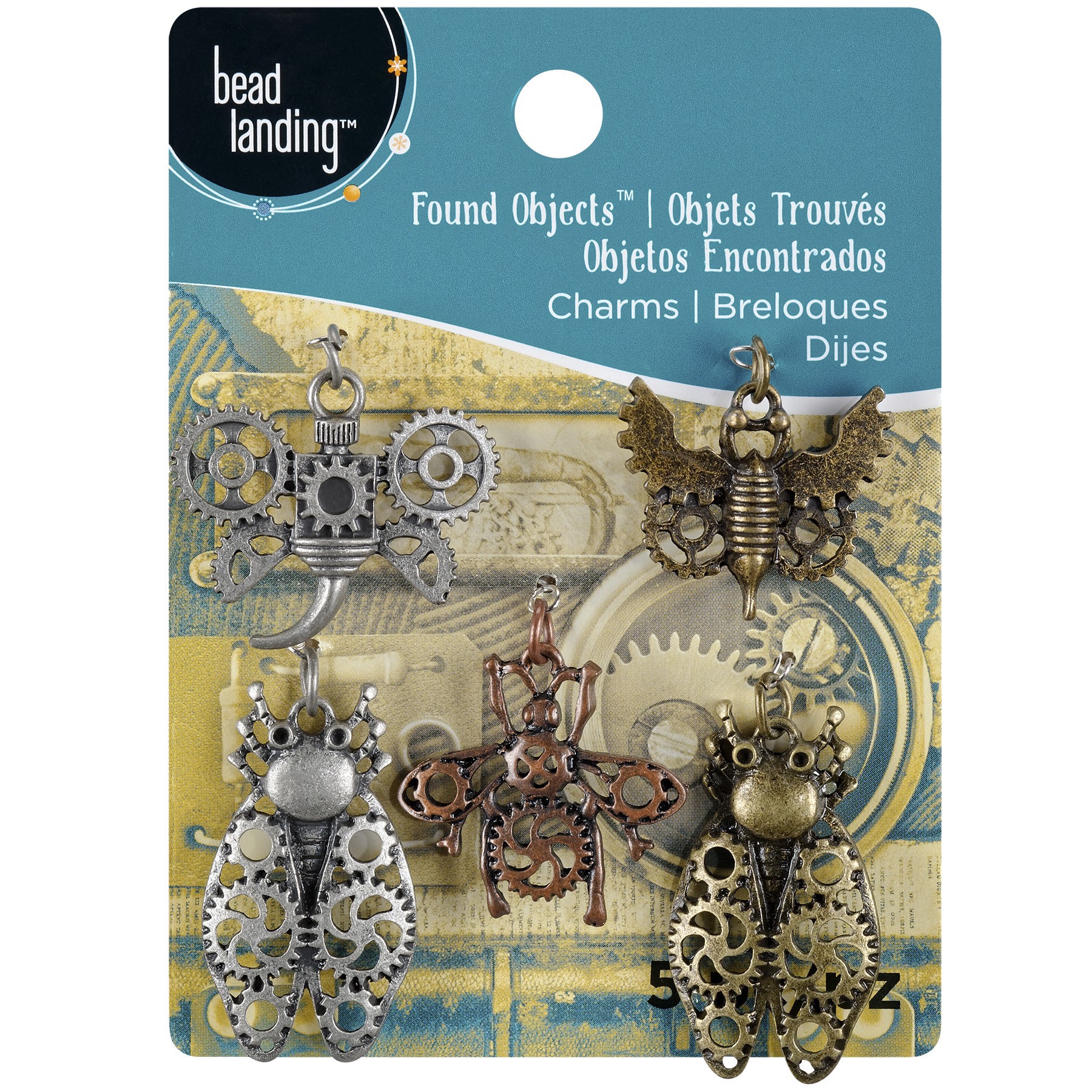 slide 3 of 3, Found Objects Insect Charms By Bead Landing, 25mm - 32mm