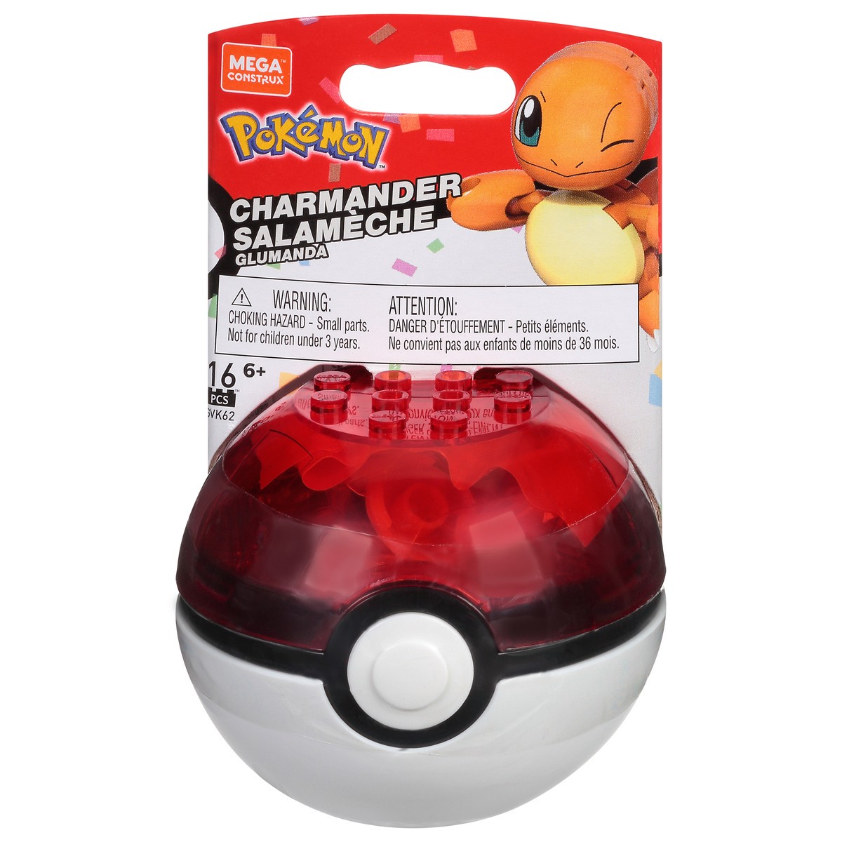 slide 1 of 9, Mega Construx Mega Pokeball Charmander, 1 ct