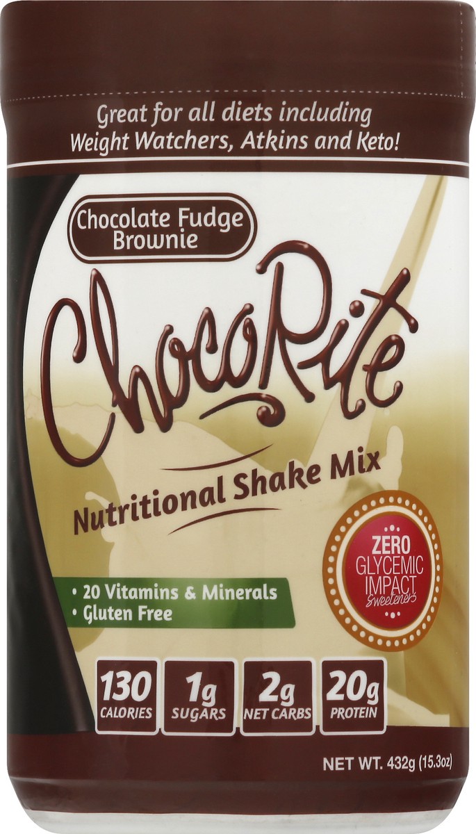 slide 7 of 13, ChocoRite Chocolate Fudge Brownie Nutritional Shake Mix 432 g, 14.7 oz