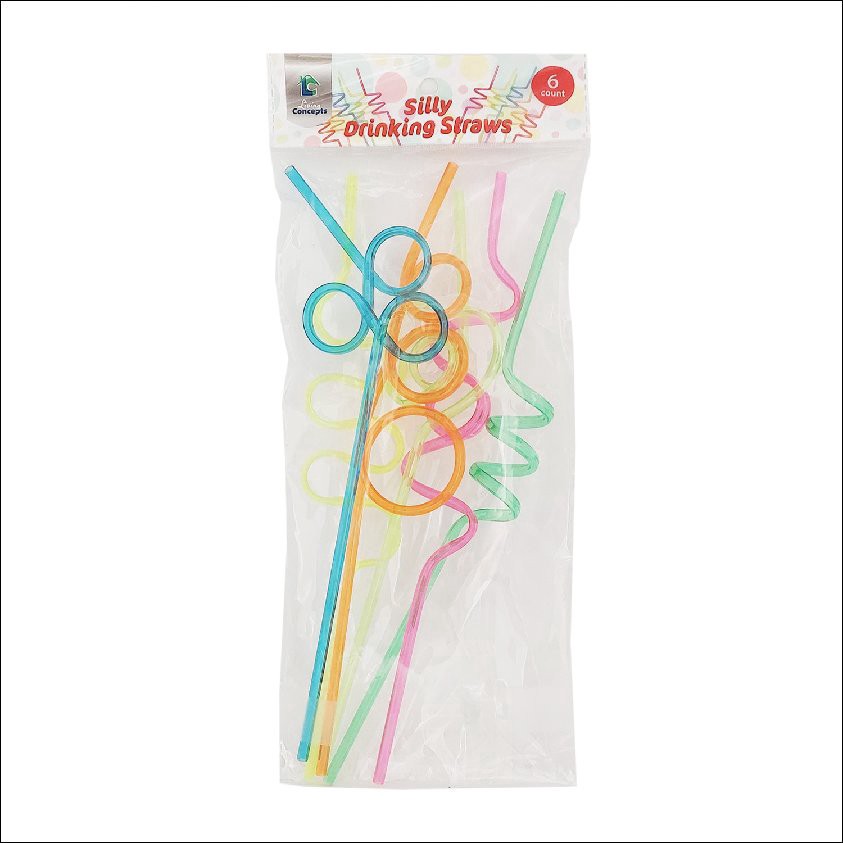slide 1 of 1, Quest Silly Straws, 6 ct