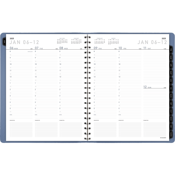 slide 4 of 4, 2025 At-A-Glance Contemporary Weekly/Monthly Planner, 8-1/4"" X 11"", Slate Blue, January To December, 70940X2025, 1 ct