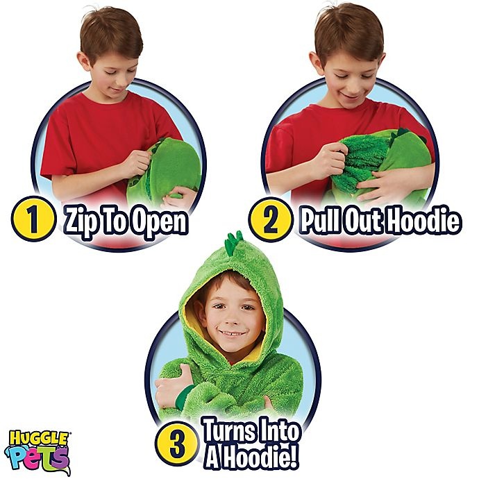 slide 5 of 7, Huggle Pets Dinosaur Pet and Hoodie - Green, 1 ct
